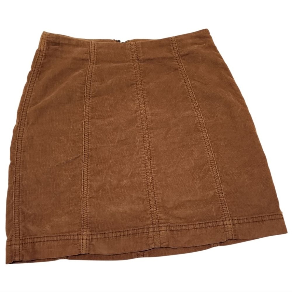 Free People Corduroy Mini Skirt Womens 0 Brown Boho Retro Fall Fashion